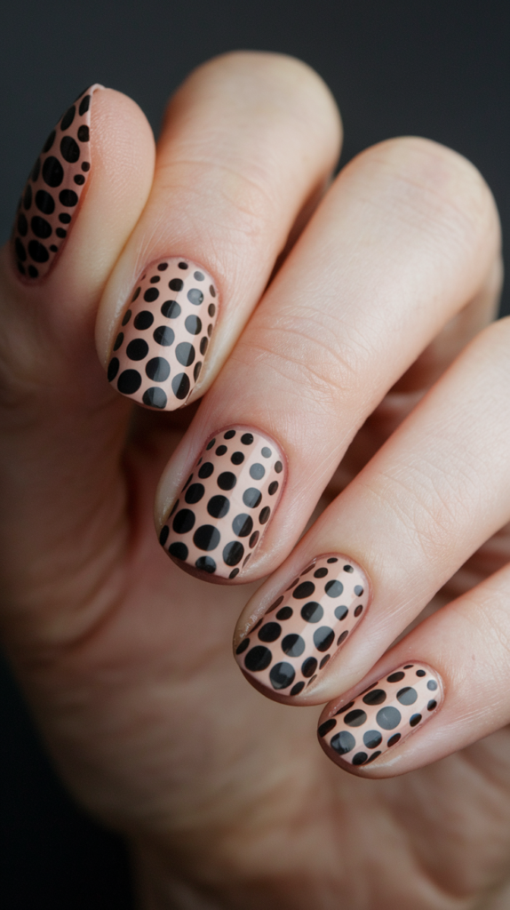 Polka Dot Ombre: A gradient of polka dots that go from big at the base to small at the tip.
