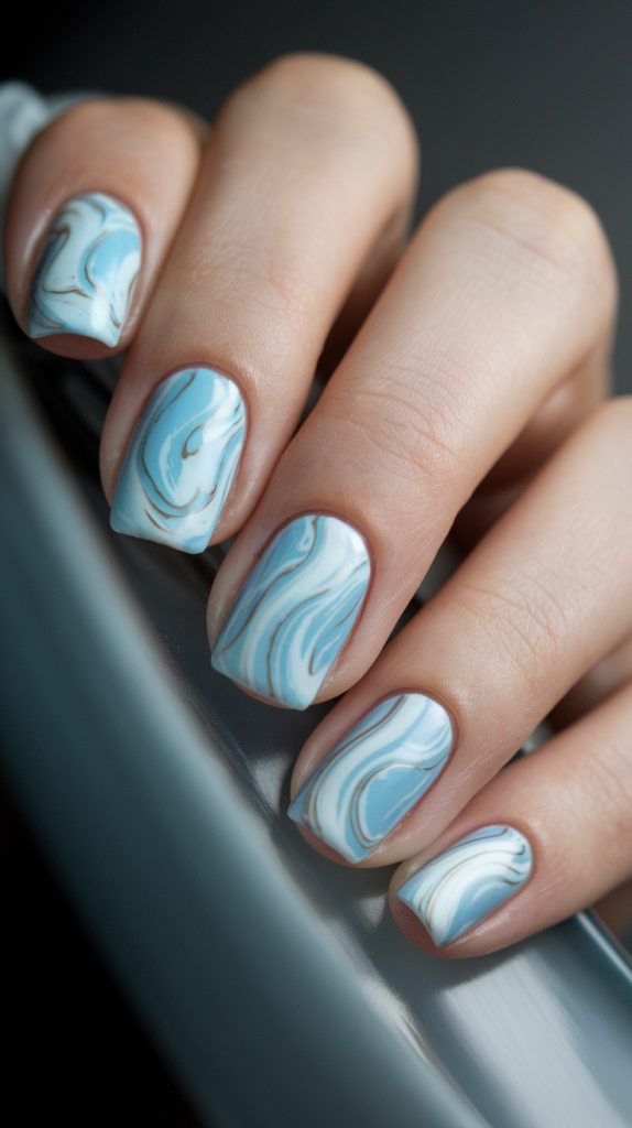 Blue and White Swirls – Gentle swirls of blue and white for a soft, dreamy design.
