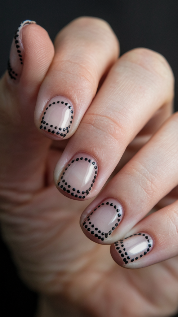 Dot Outline Nails: Create dots around the outline of each nail for a unique border effect.