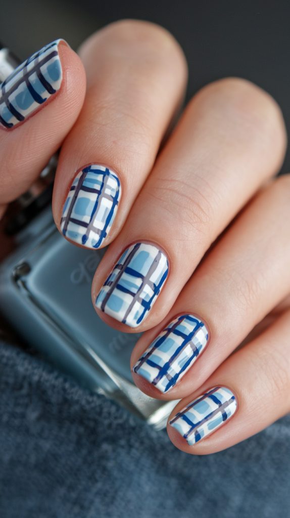 Blue Plaid – A mix of light and dark blue plaid patterns for a cozy look.
