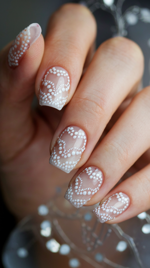 Polka Dot Lace Design: Combine polka dots with delicate lace designs for an elegant touch.