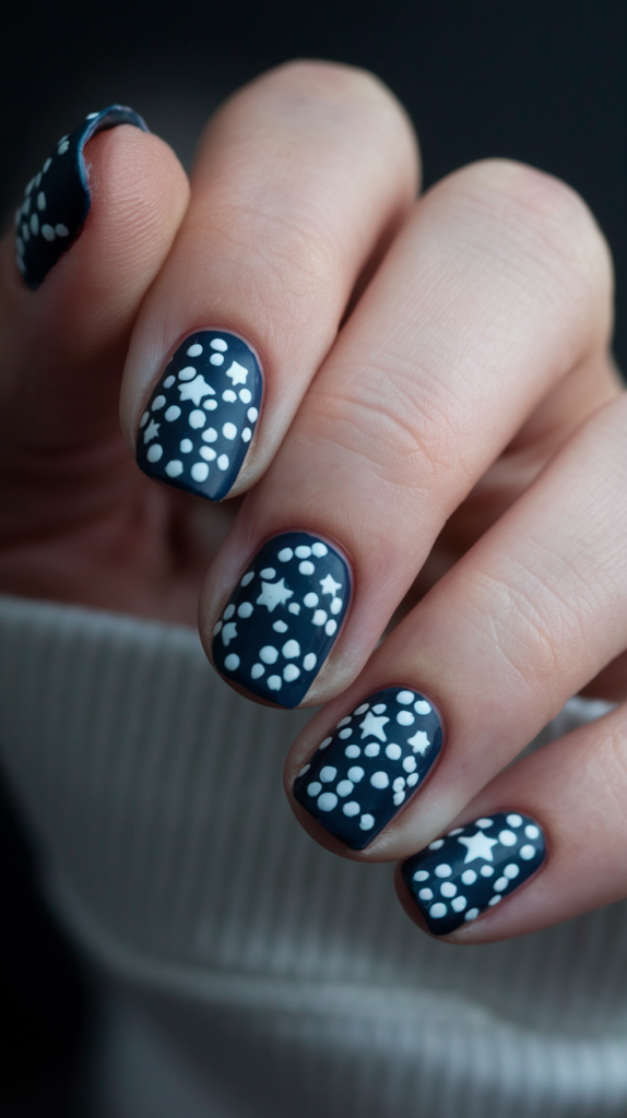 Polka Dot Stars: Use dots to form star shapes for a whimsical design.