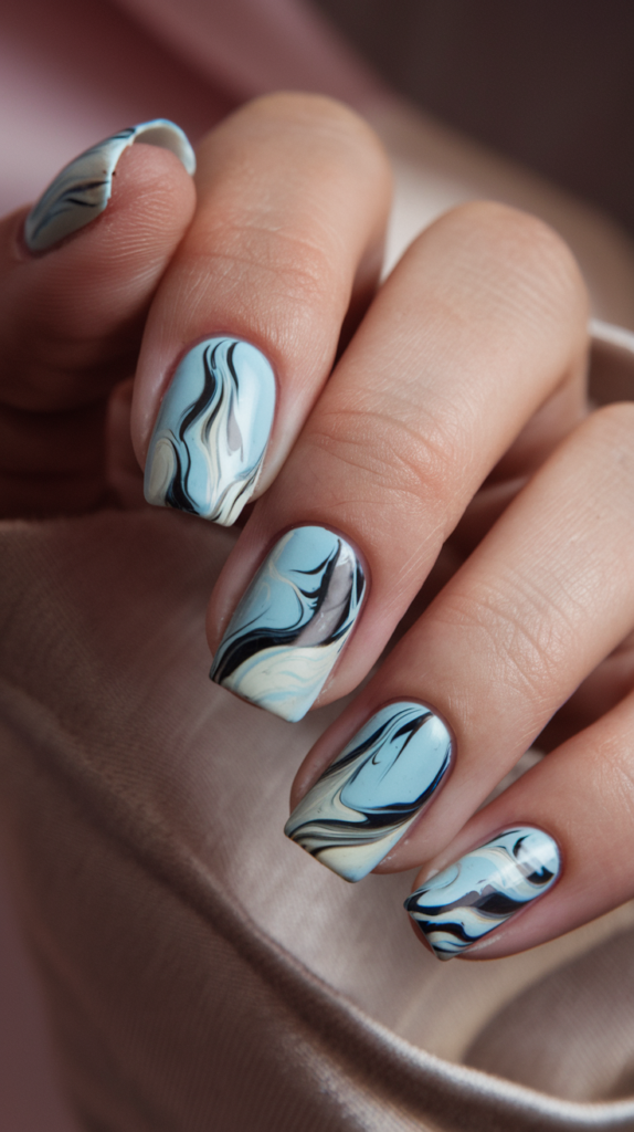 Marble Blue – A swirling marble effect using different shades of blue