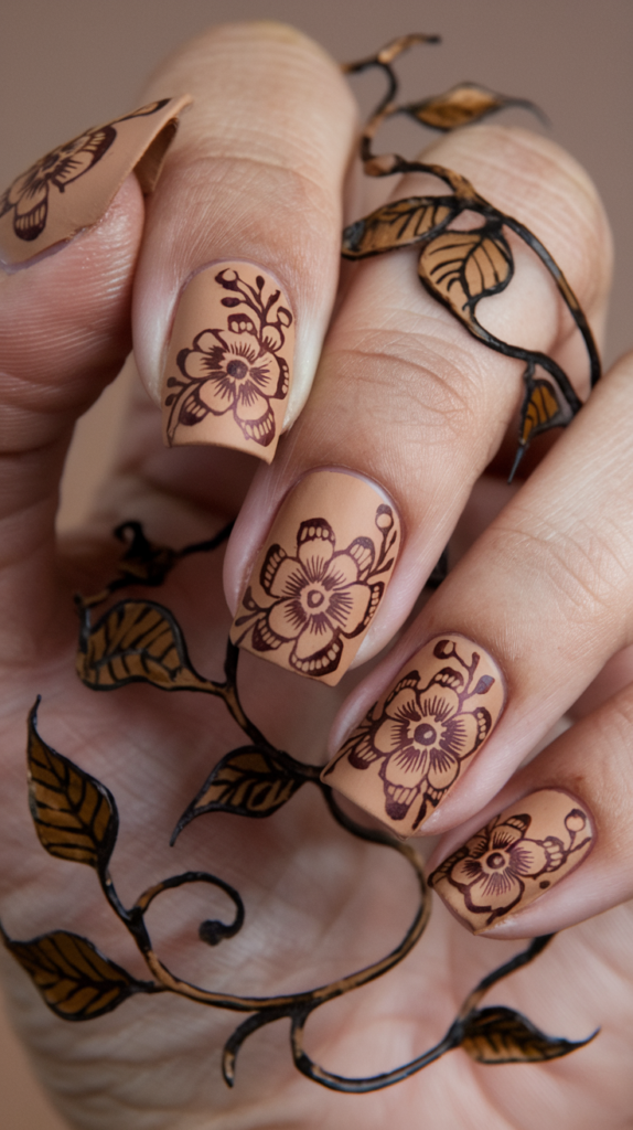 Henna Patterns – Intricate henna-inspired floral motifs.
